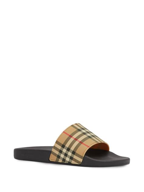 burberry slides men black|farfetch burberry slides.